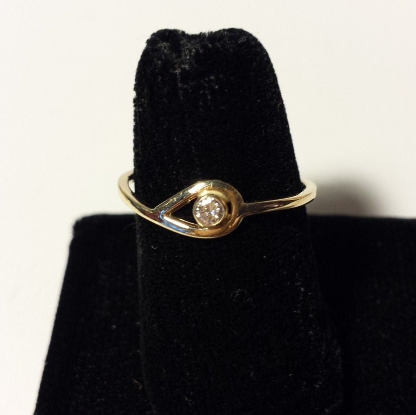 14k Gold Diamond Solitaire Ring: Minimalist Promise Ring