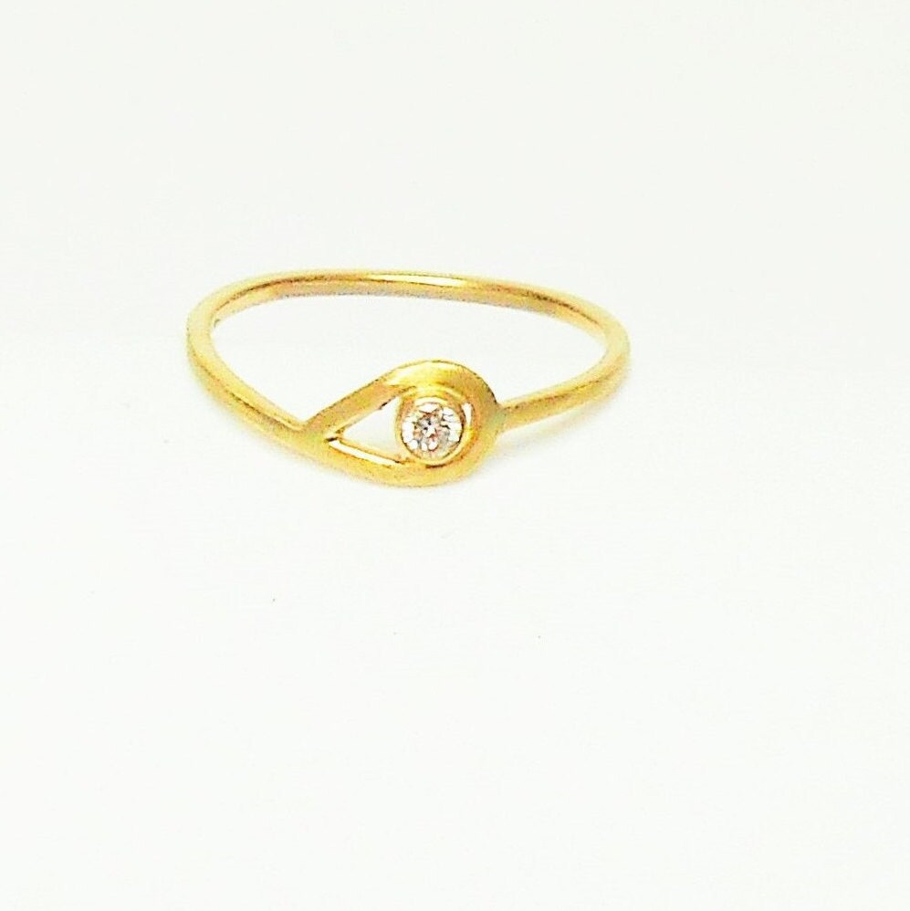 14k Gold Diamond Solitaire Ring: Minimalist Promise Ring