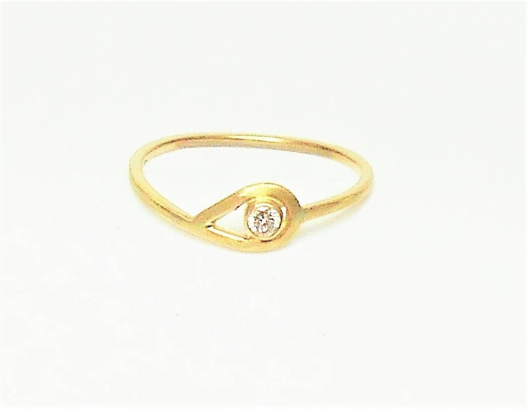 14k Gold Diamond Solitaire Ring: Minimalist Promise Ring