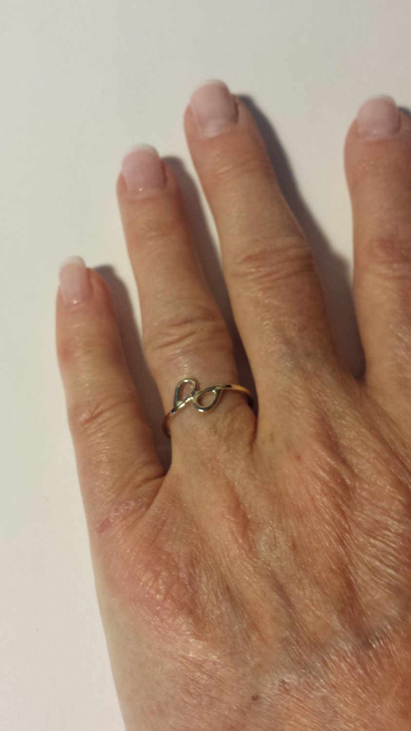 14k Gold Double Loop Ring: Minimalist Stacking Band