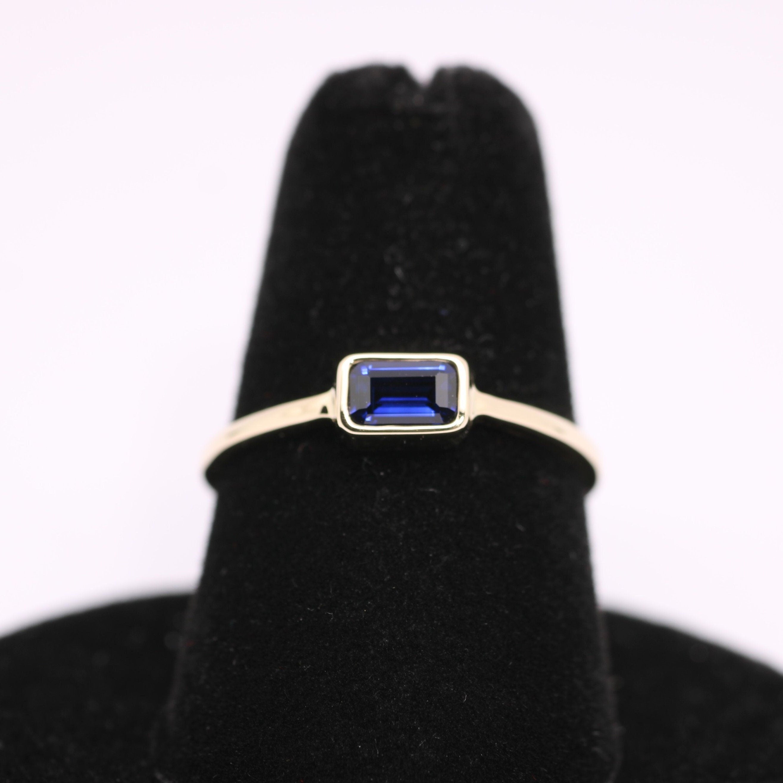 14K Gold Sapphire Ring | September Birthstone Stacking Ring – Fire and ...