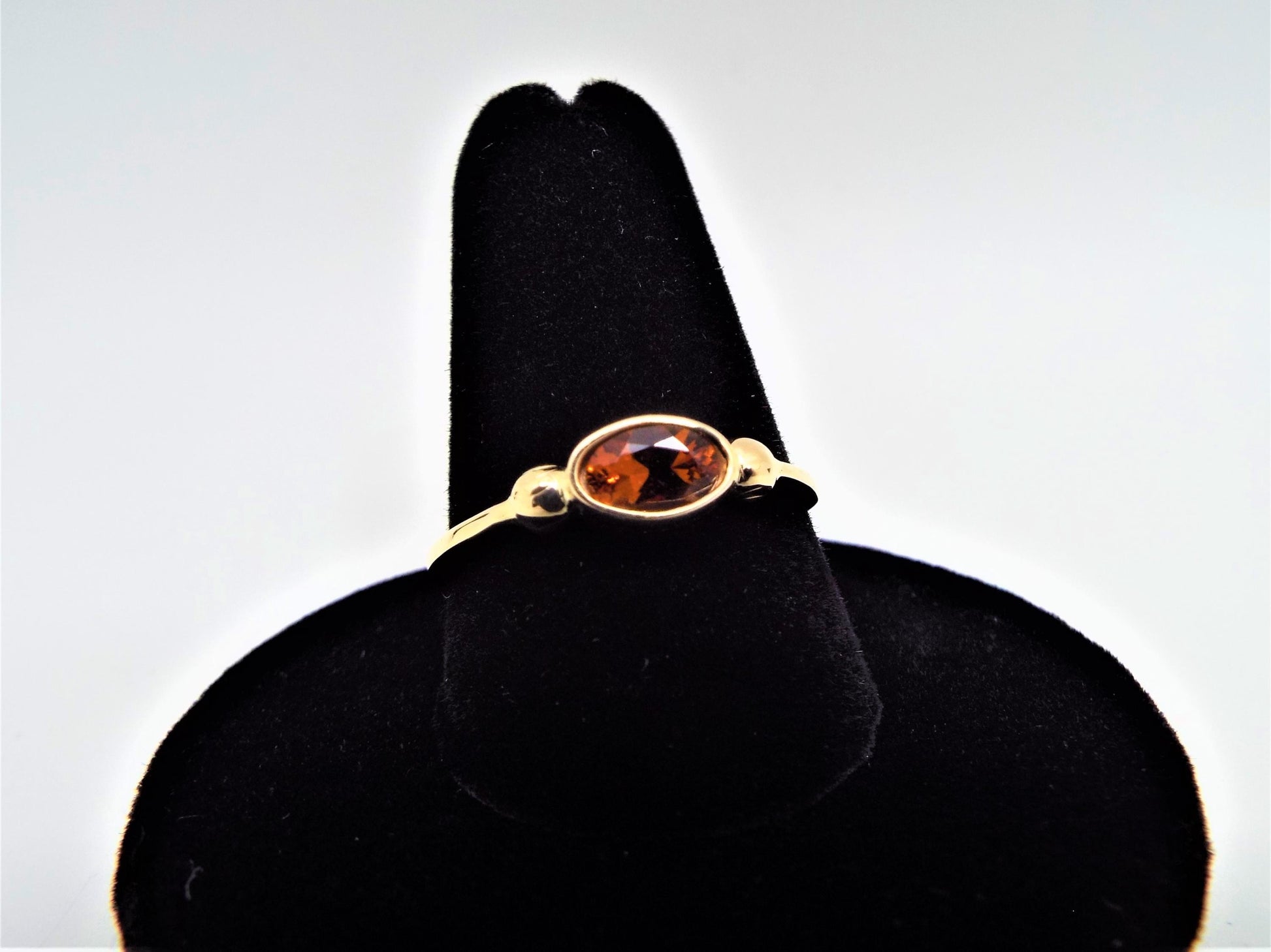 14k Gold Oval Fire Citrine Ring: November Birthstone