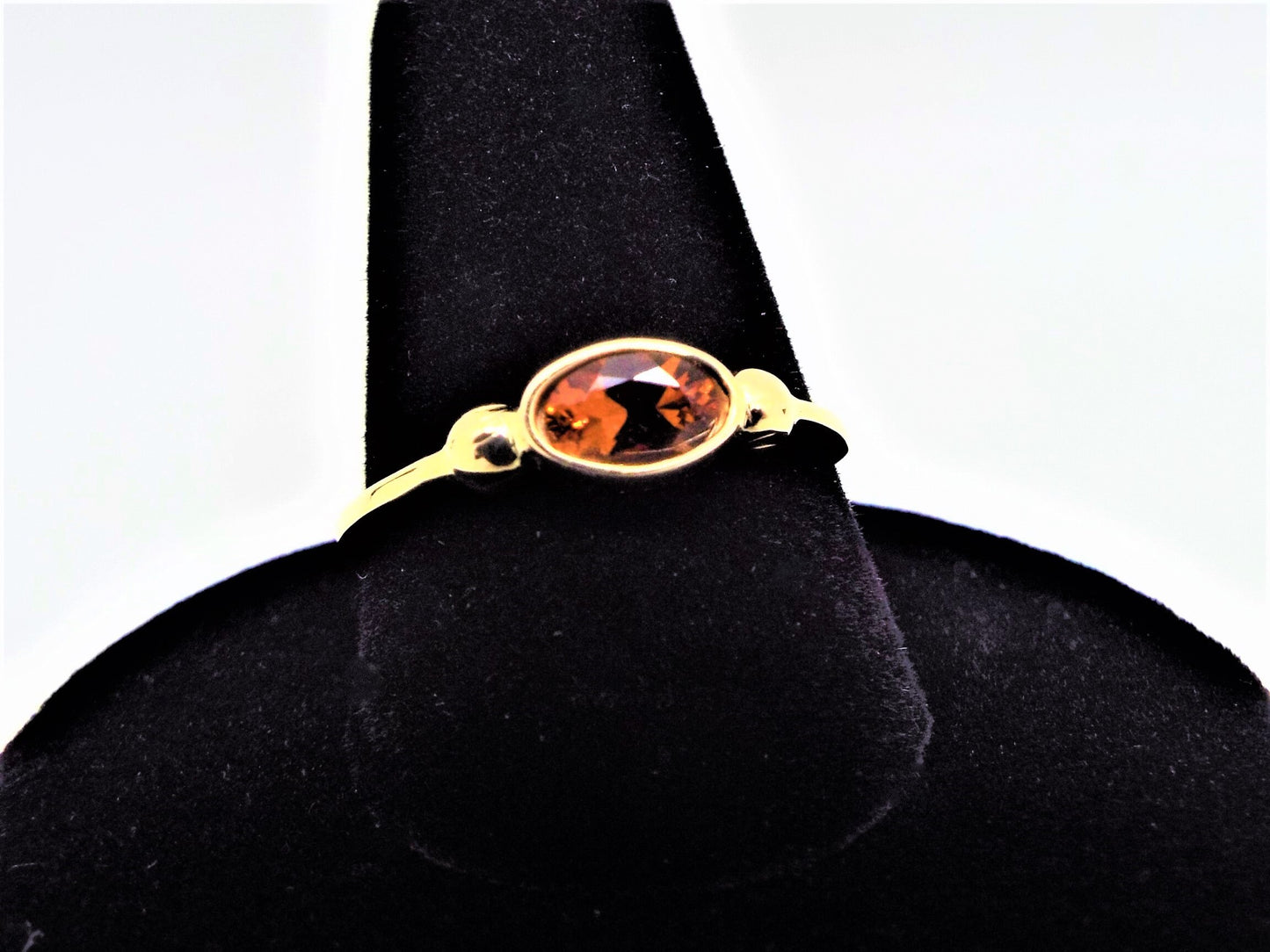 14k Gold Oval Fire Citrine Ring: November Birthstone