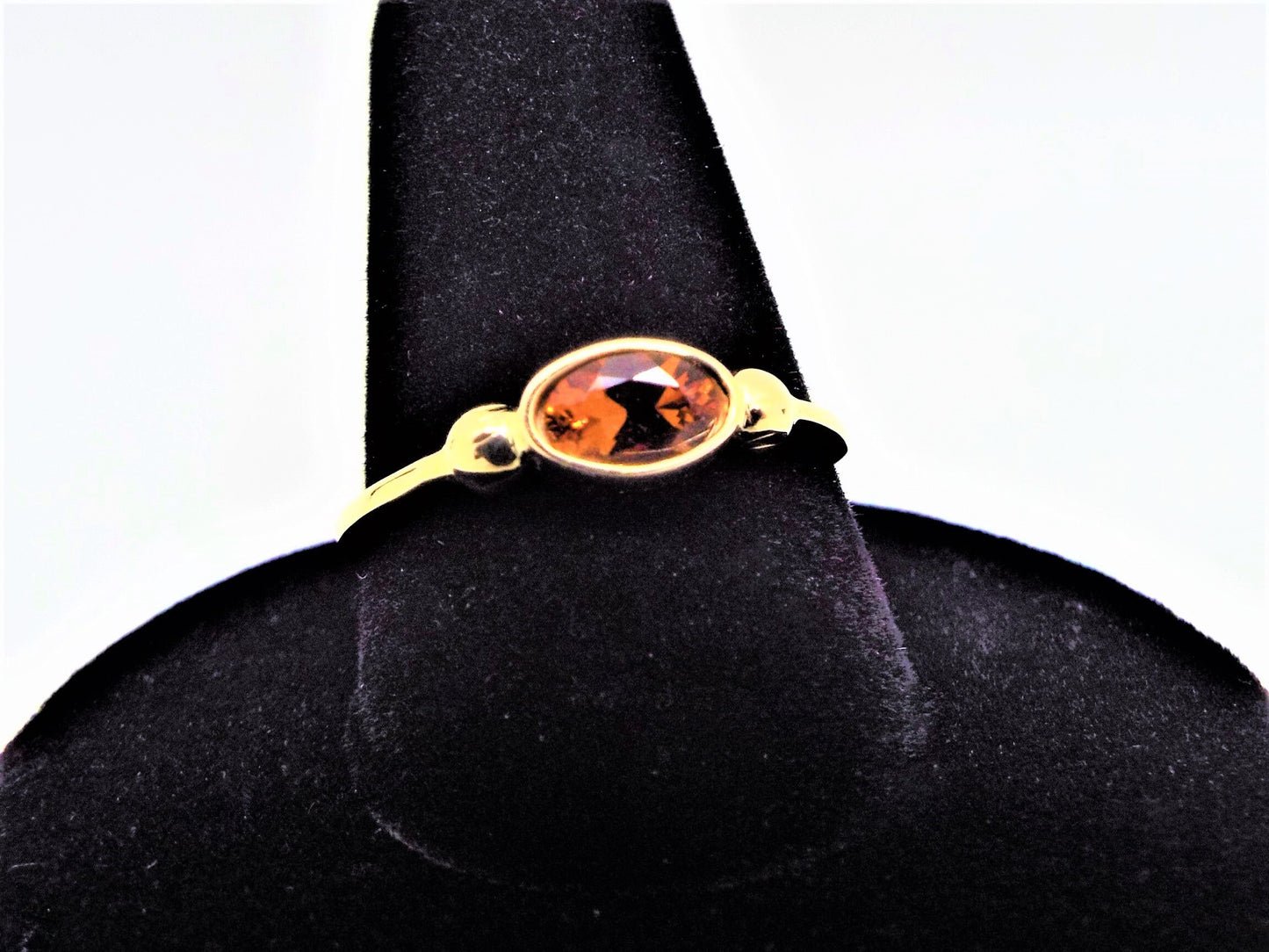 14k Gold Oval Fire Citrine Ring: November Birthstone