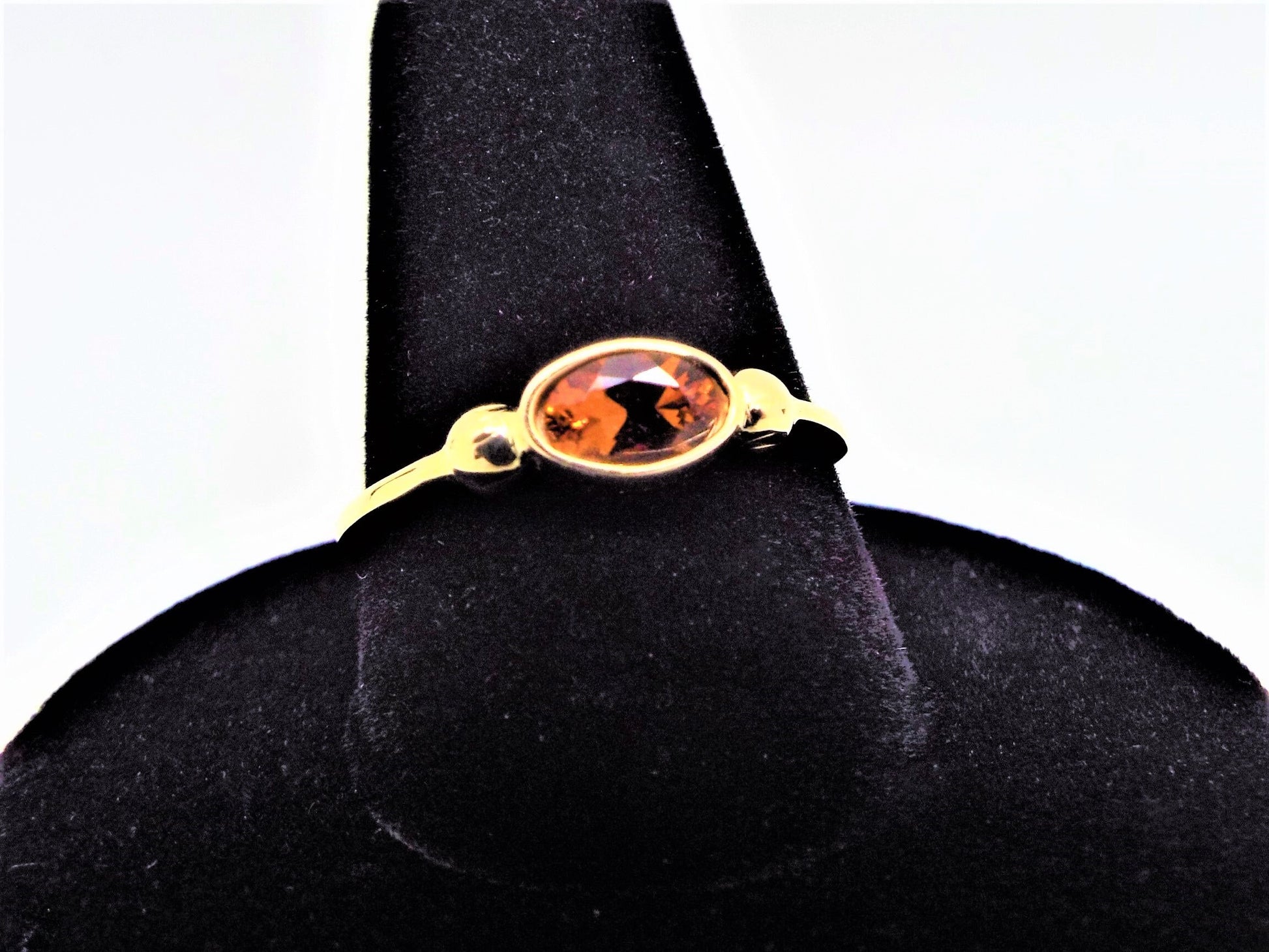 14k Gold Oval Fire Citrine Ring: November Birthstone