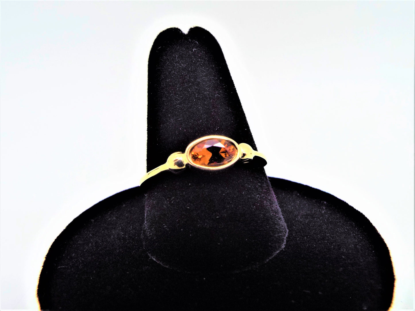 14k Gold Oval Fire Citrine Ring: November Birthstone