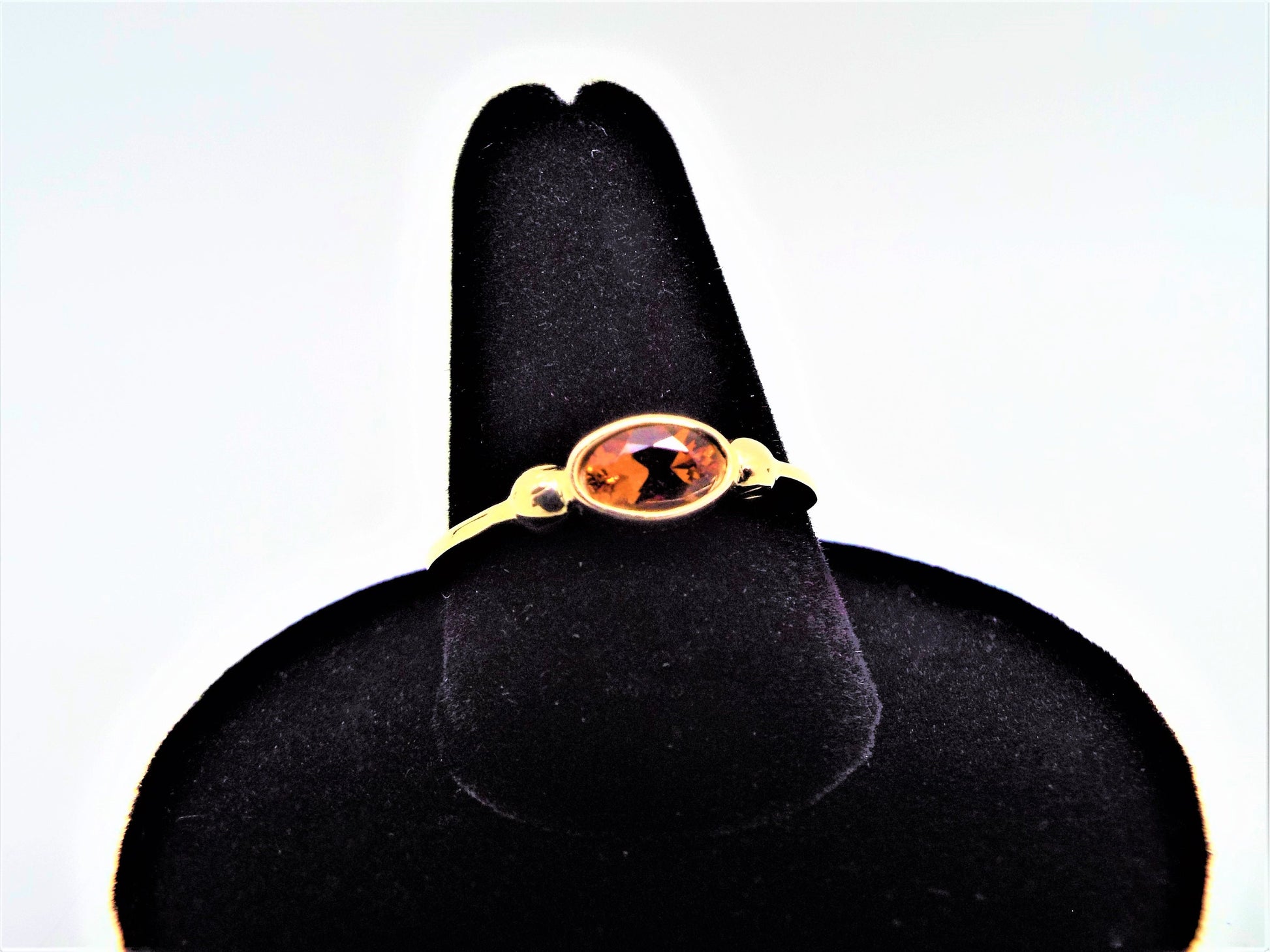 14k Gold Oval Fire Citrine Ring: November Birthstone