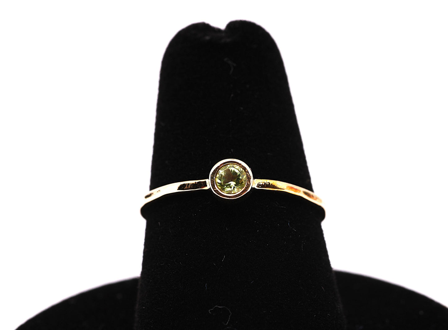 14k Gold Peridot Ring: August Birthstone Stacking Ring