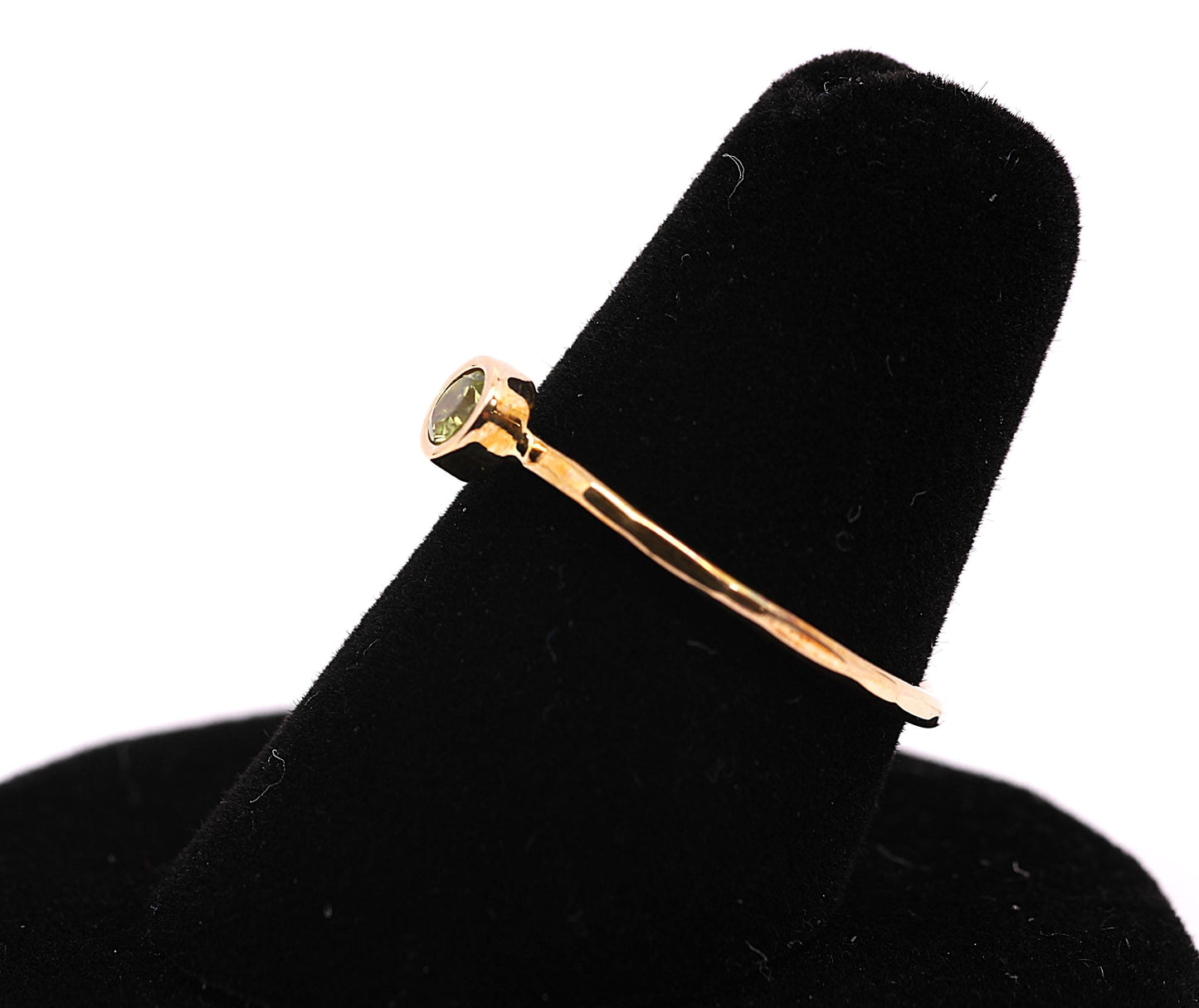14k Gold Peridot Ring: August Birthstone Stacking Ring