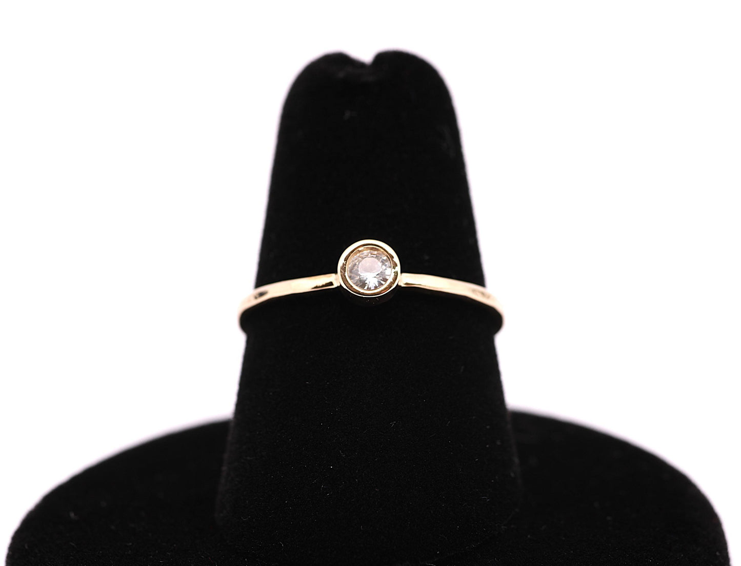Dainty 14k Gold Diamond Solitaire Ring: Stacking Promise Ring