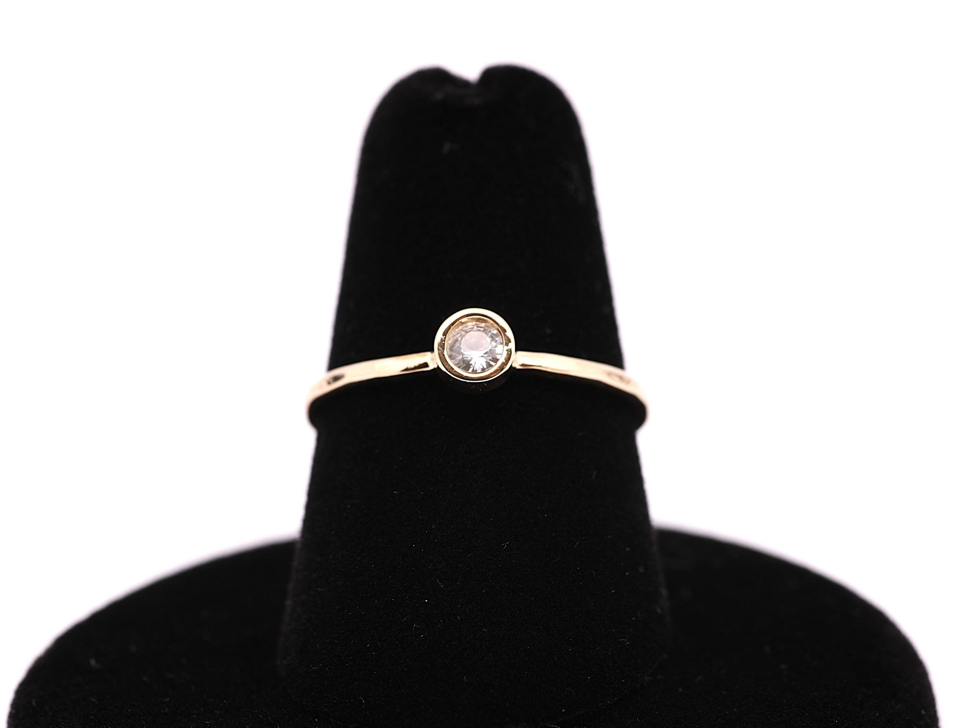 Dainty 14k Gold Diamond Solitaire Ring: Stacking Promise Ring