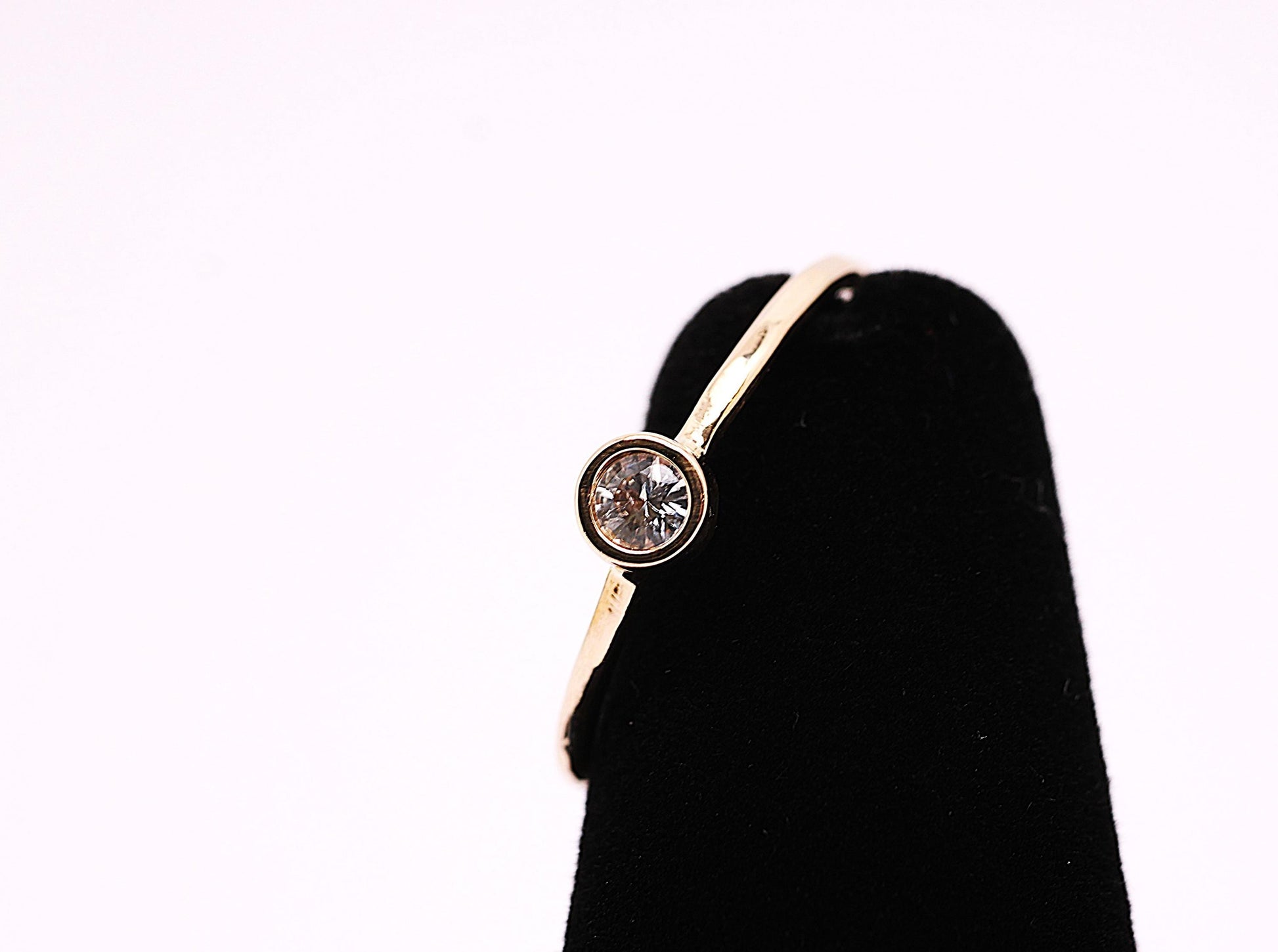 Dainty 14k Gold Diamond Solitaire Ring: Stacking Promise Ring