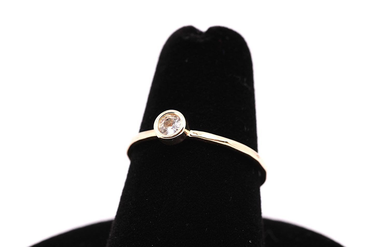 Dainty 14k Gold Diamond Solitaire Ring: Stacking Promise Ring