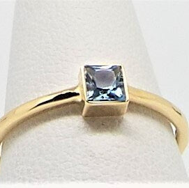 Dainty 14k Gold Aquamarine Ring: March Birthstone