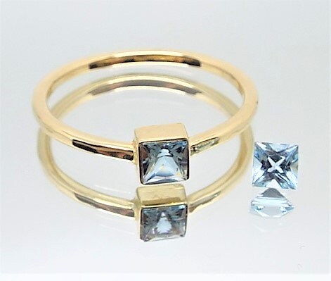 Dainty 14k Gold Aquamarine Ring: March Birthstone