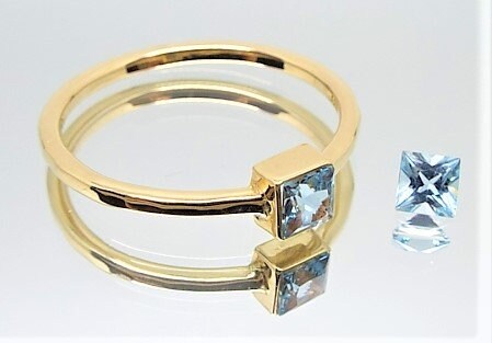 Dainty 14k Gold Aquamarine Ring: March Birthstone