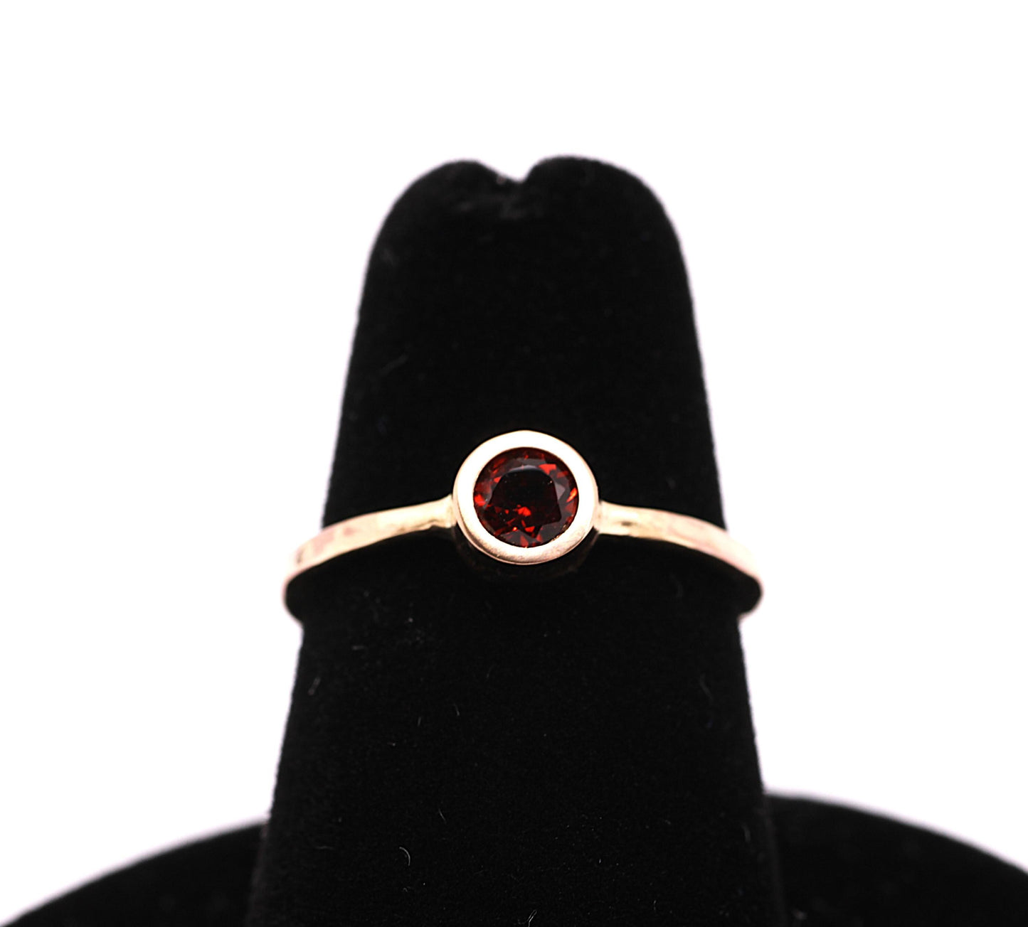 Dainty 14k Gold Garnet Ring: January Birthstone Stacking Ring