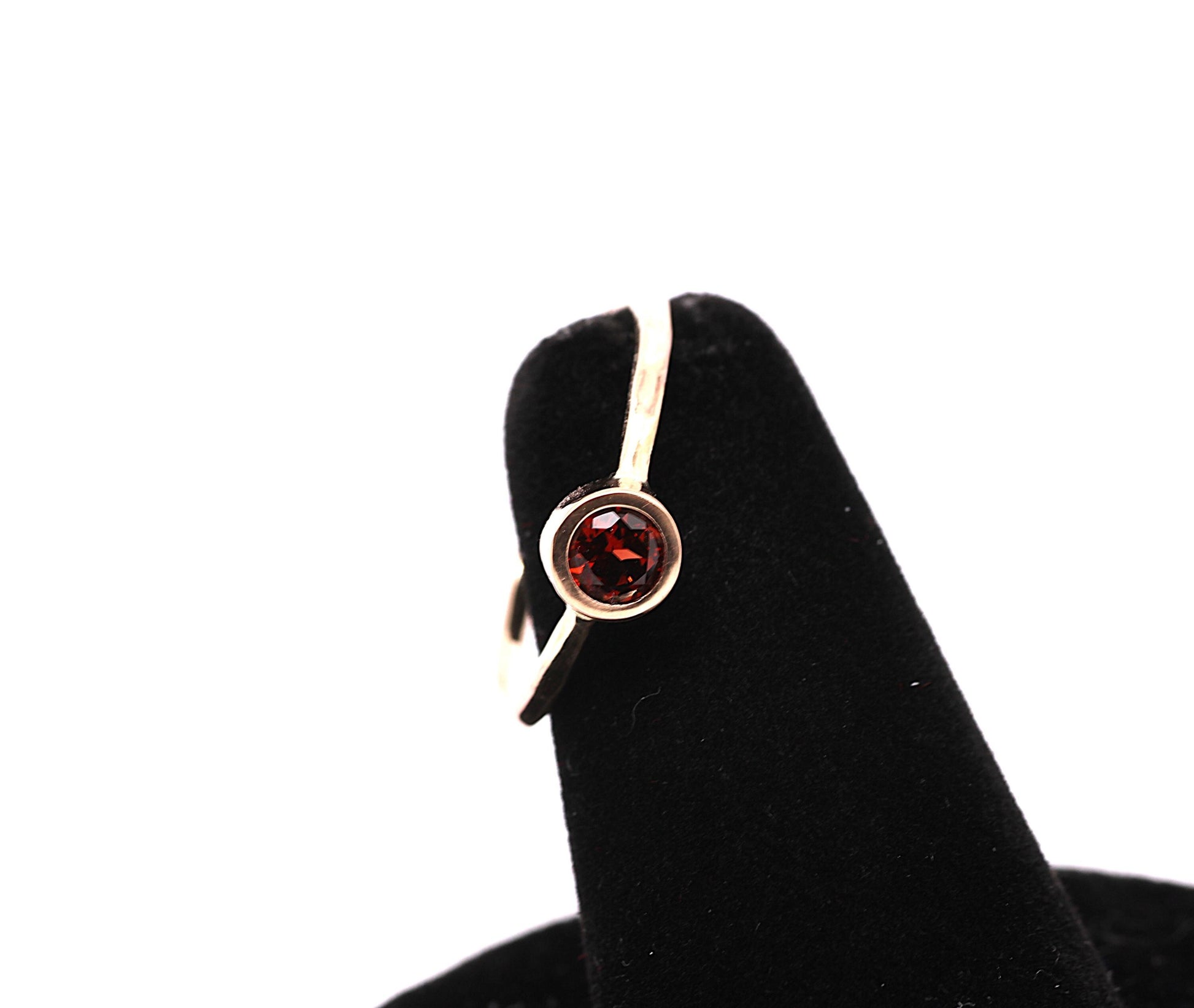 Dainty 14k Gold Garnet Ring: January Birthstone Stacking Ring