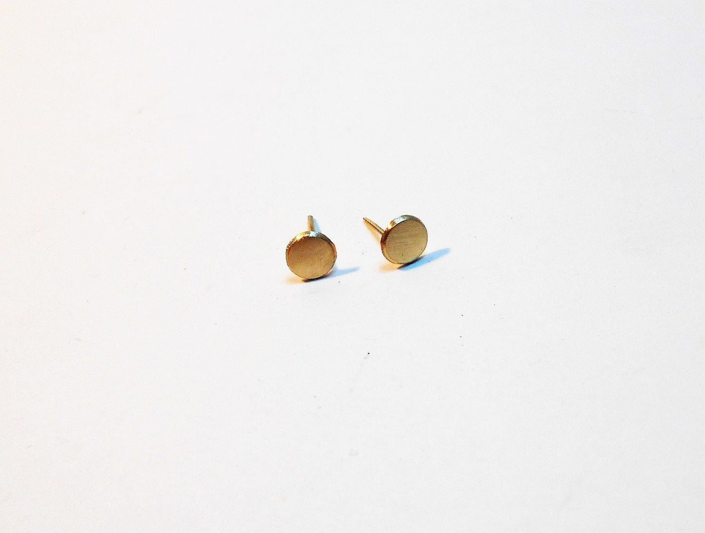 Handmade 14k Gold Stud Earrings: Beveled Edge, Choose Finish