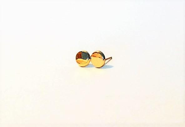 Handmade 14k Gold Stud Earrings: Beveled Edge, Choose Finish