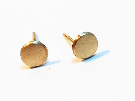 Handmade 14k Gold Stud Earrings: Beveled Edge, Choose Finish