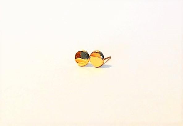 Handmade 14k Gold Stud Earrings: Beveled Edge, Choose Finish