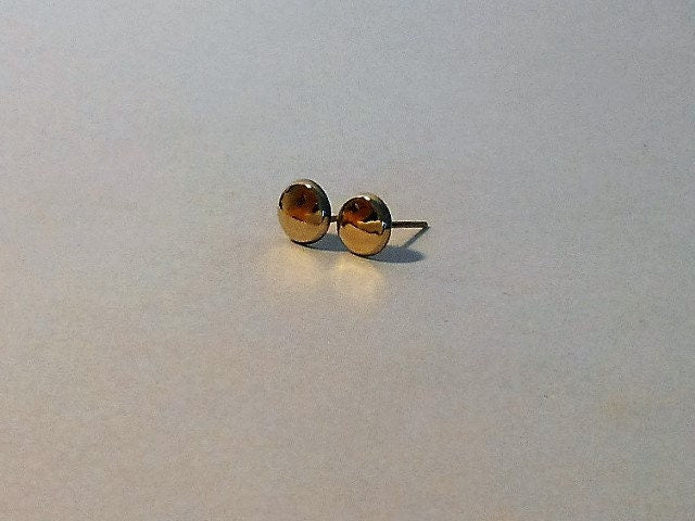 Handmade 14k Gold Stud Earrings: Beveled Edge, Choose Finish