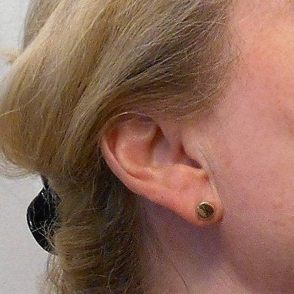 Handmade 14k Gold Stud Earrings: Beveled Edge, Choose Finish
