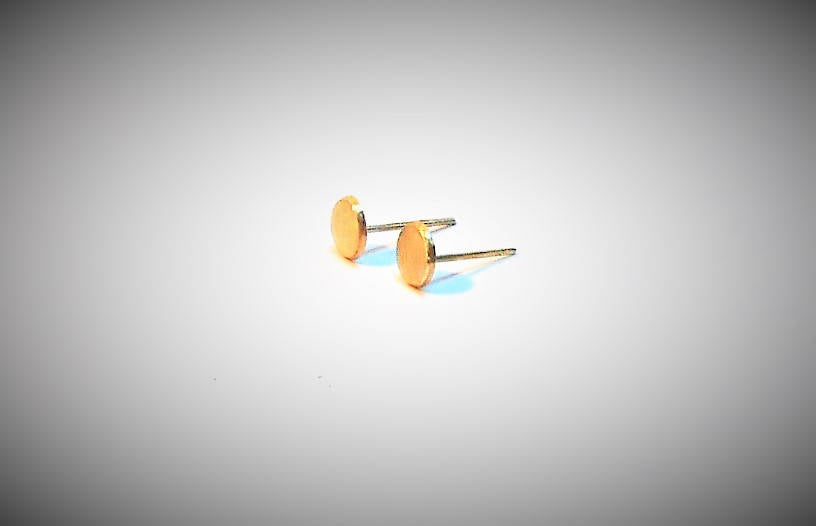 Handmade 14k Gold Stud Earrings: Beveled Edge, Choose Finish