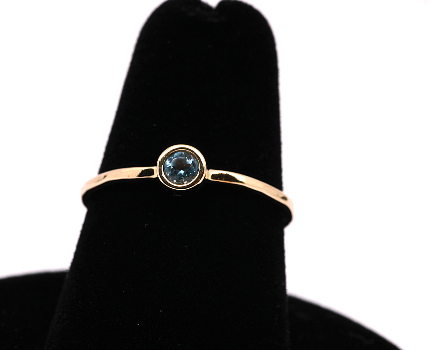 Solid 14K Gold Birthstone Stacking Ring - All 12 Gemstones Available