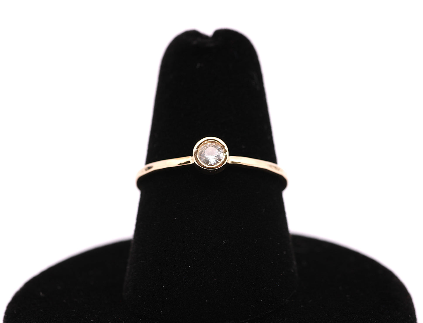 Solid 14K Gold Birthstone Stacking Ring - All 12 Gemstones Available