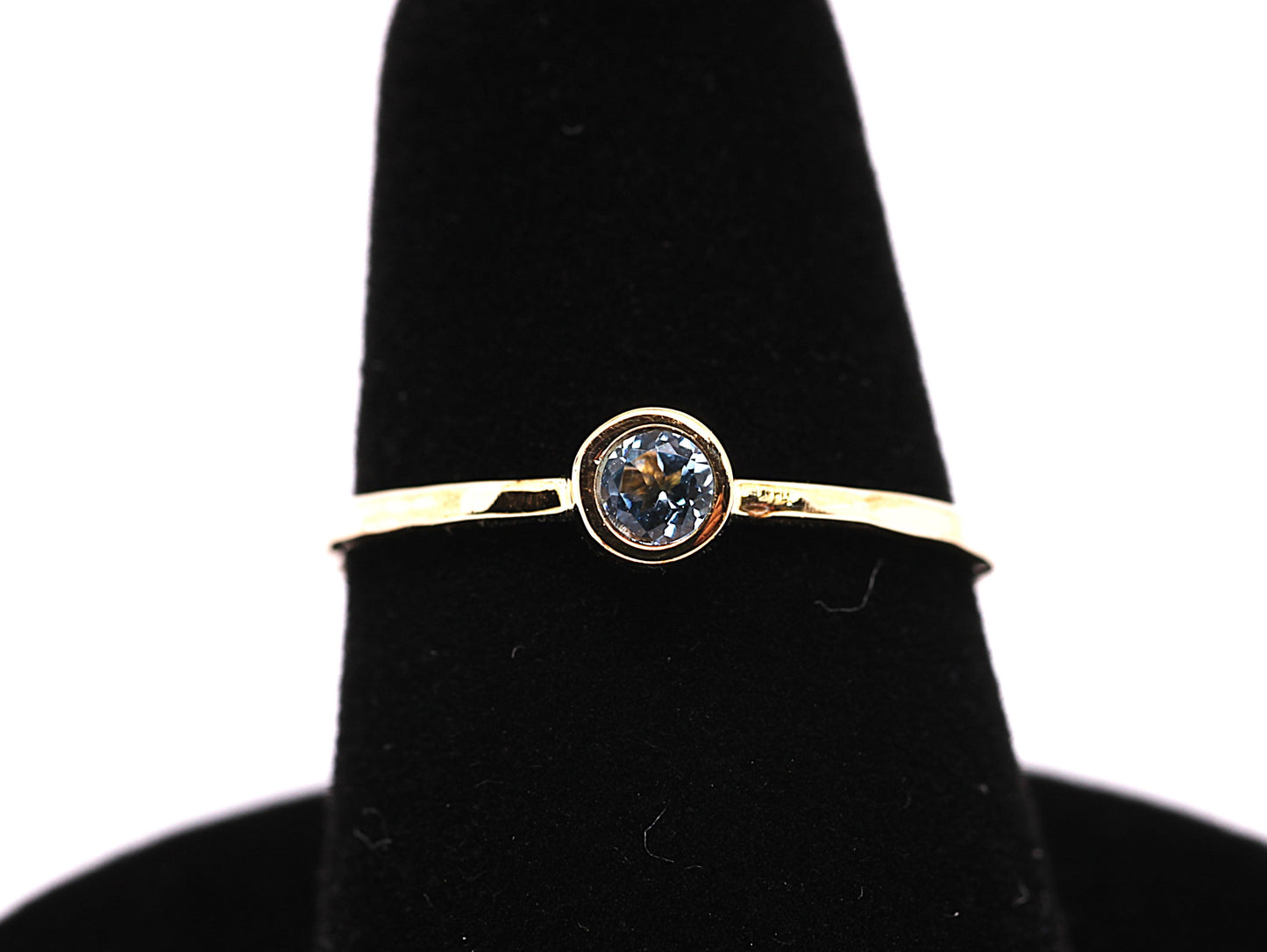 Solid 14K Gold Birthstone Stacking Ring - All 12 Gemstones Available