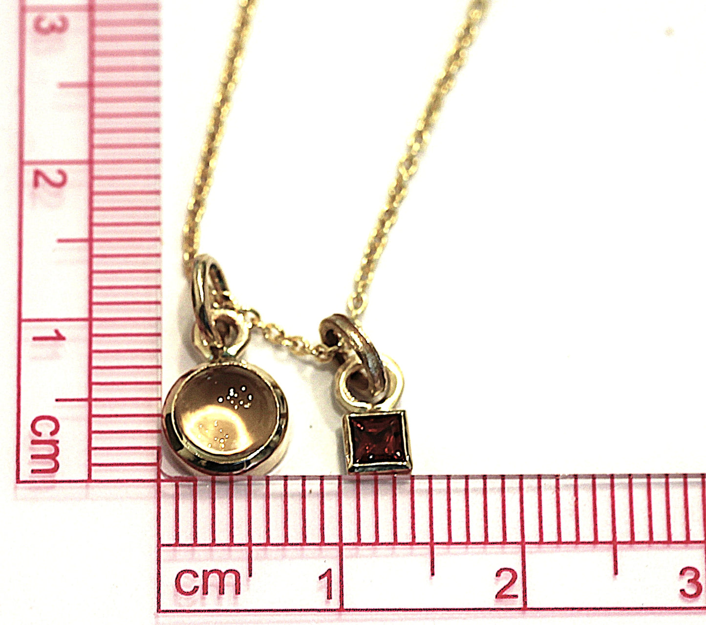 14K Solid Gold Citrine Necklace/ Birthstone Accent/Optional Gold Chain