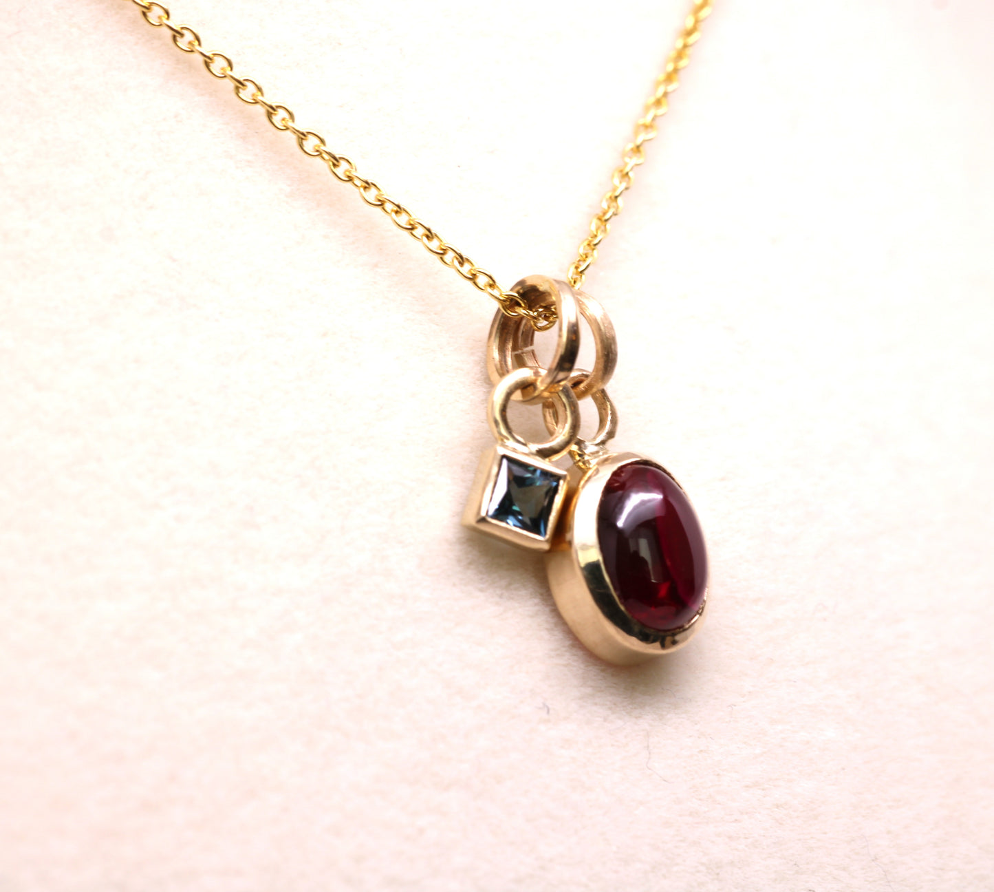 Solid 14k Gold Ruby Necklace