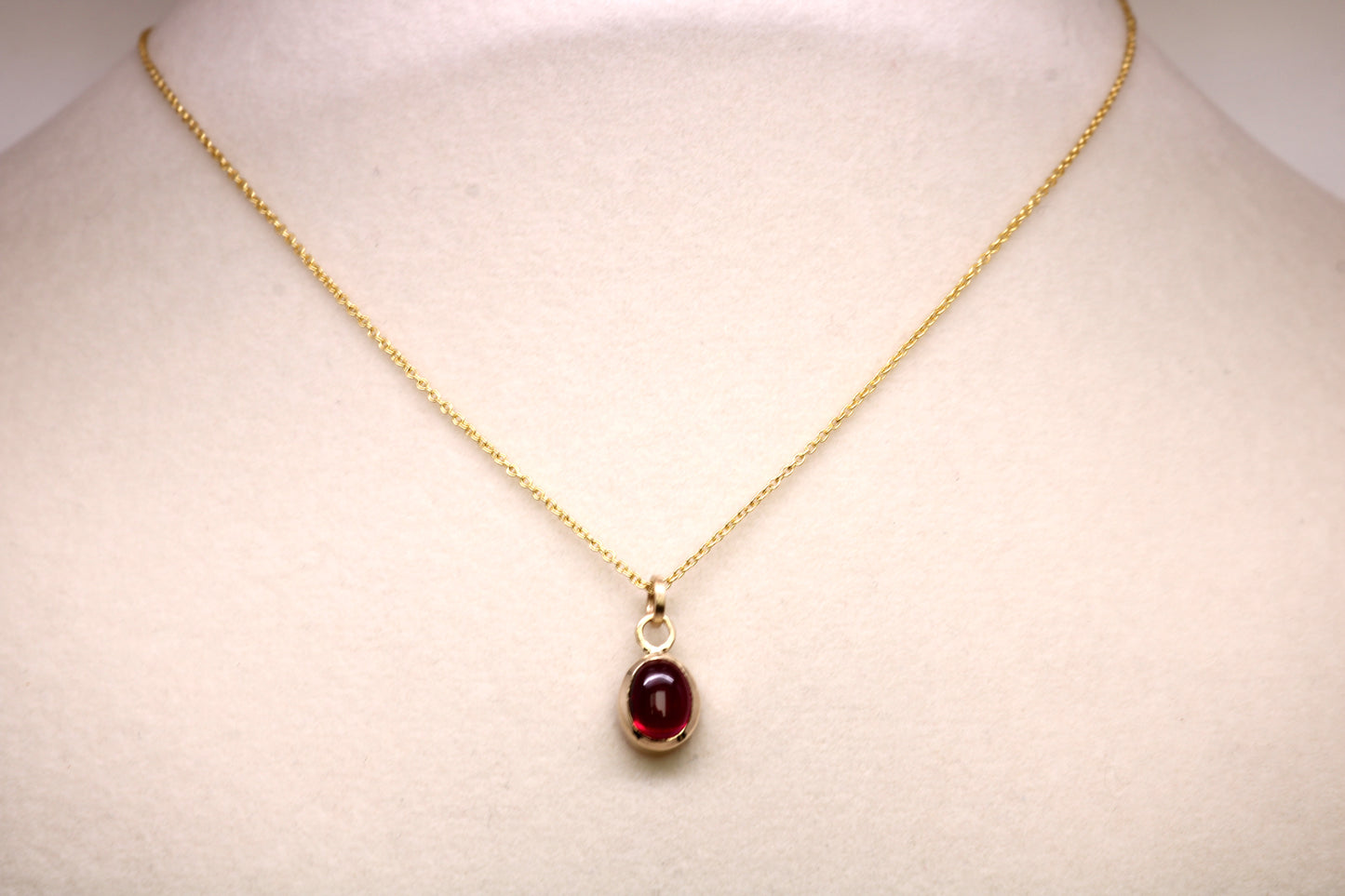 Solid 14k Gold Ruby Necklace