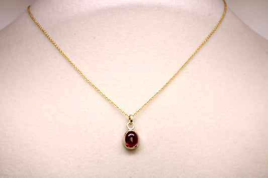 Solid 14k Gold Ruby Necklace