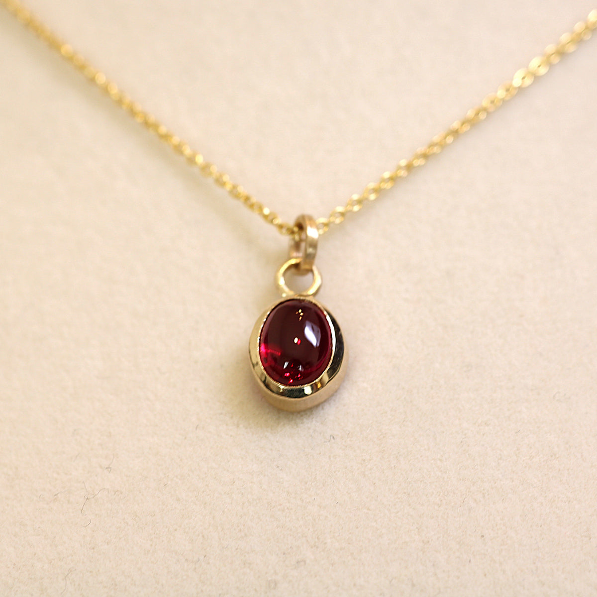 14K Gold Ruby Pendant Necklace | July Birthstone | Handmade – Fire and ...