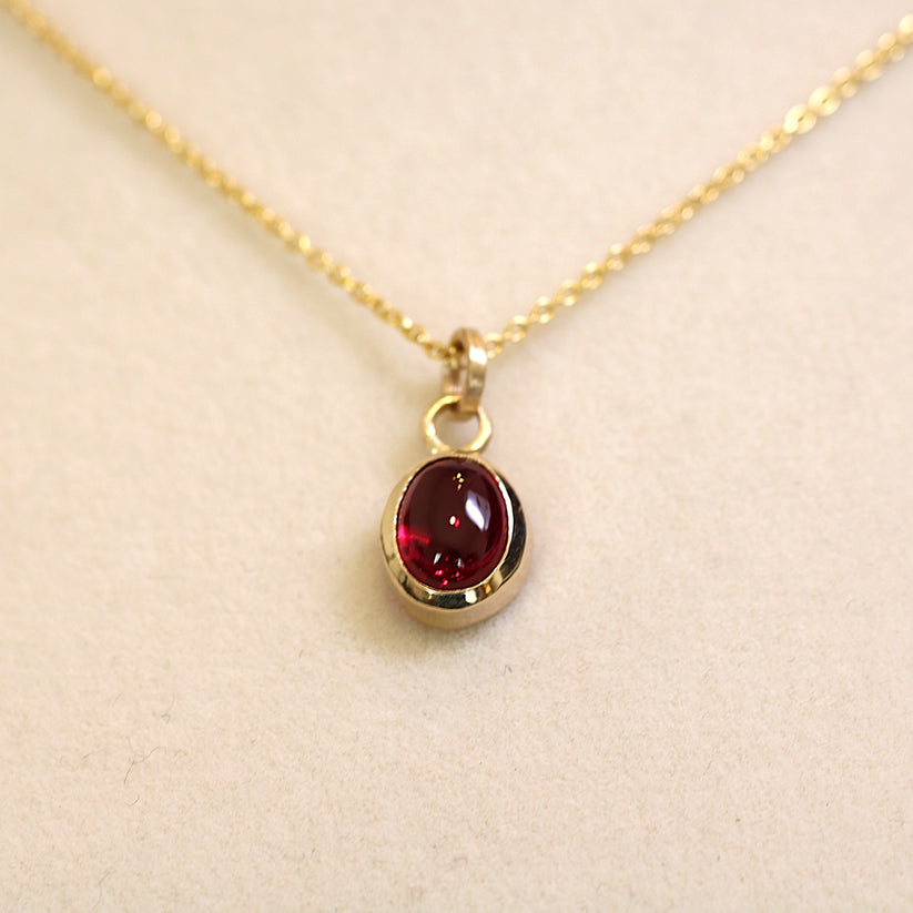 14K Gold Ruby Pendant Necklace | July Birthstone | Handmade – Fire and ...
