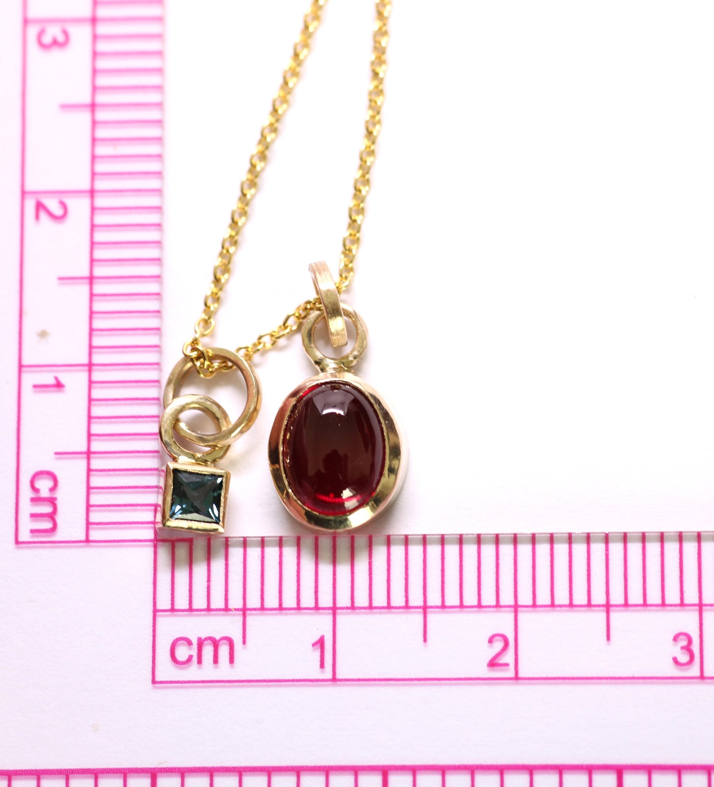 Solid 14k Gold Ruby Necklace