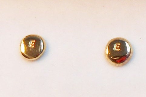 Personalized 14k Gold Stud Earrings, Initial Studs, Bridesmaid Gift