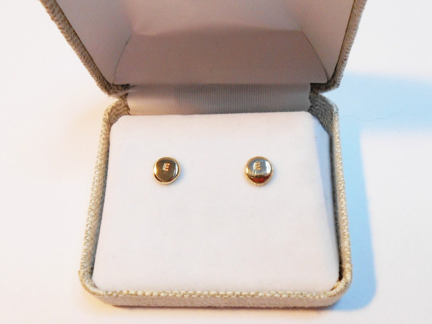 Personalized 14k Gold Stud Earrings, Initial Studs, Bridesmaid Gift