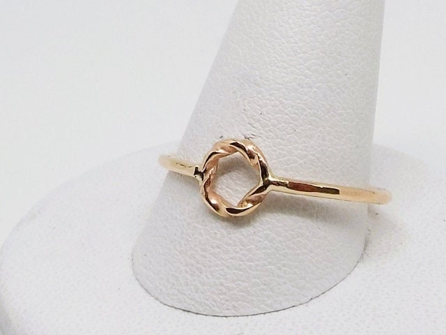 Solid 14k Gold Eternity Ring: Minimalist Twisted Band
