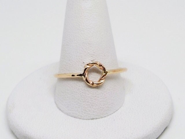 Solid 14k Gold Eternity Ring: Minimalist Twisted Band