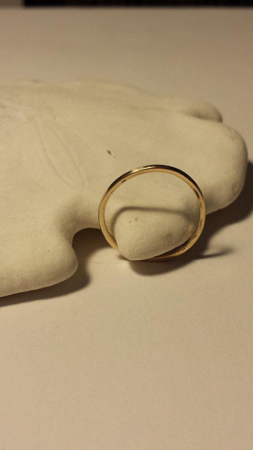 Solid 14k Yellow Gold Ring: Minimalist Stacking Band