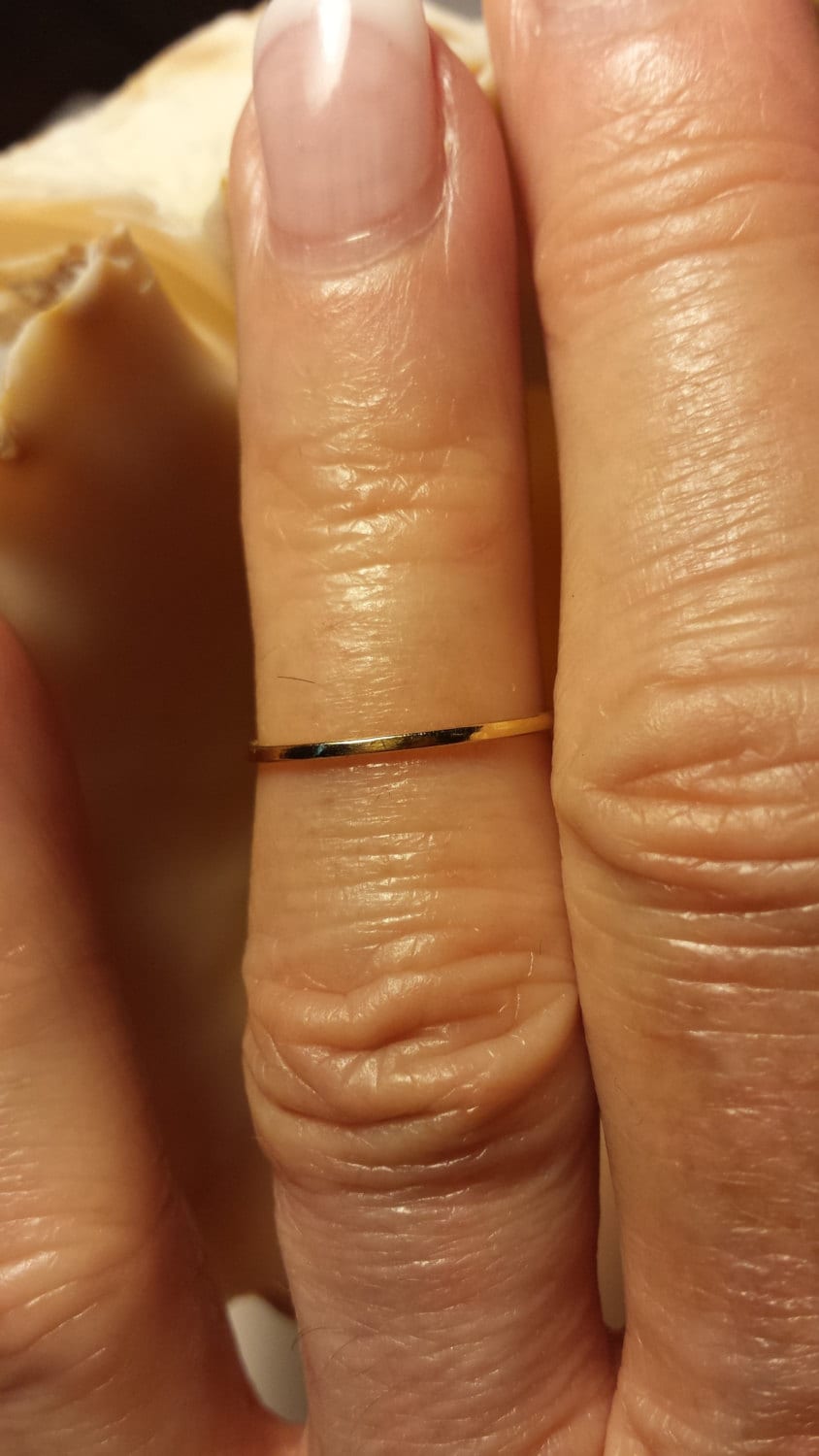 Solid 14k Yellow Gold Ring: Minimalist Stacking Band