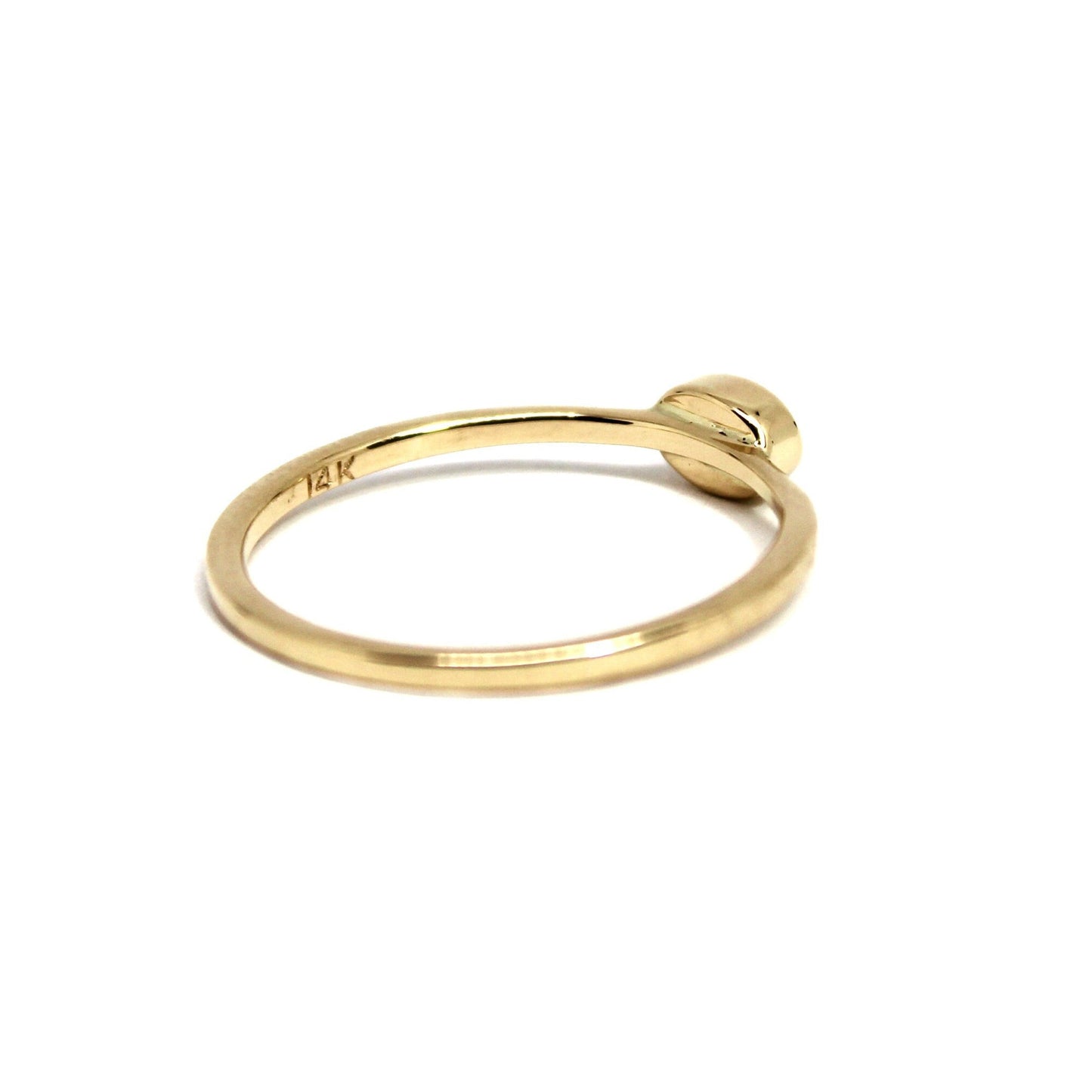 14k Gold Citrine Cabochon Ring: November Birthstone