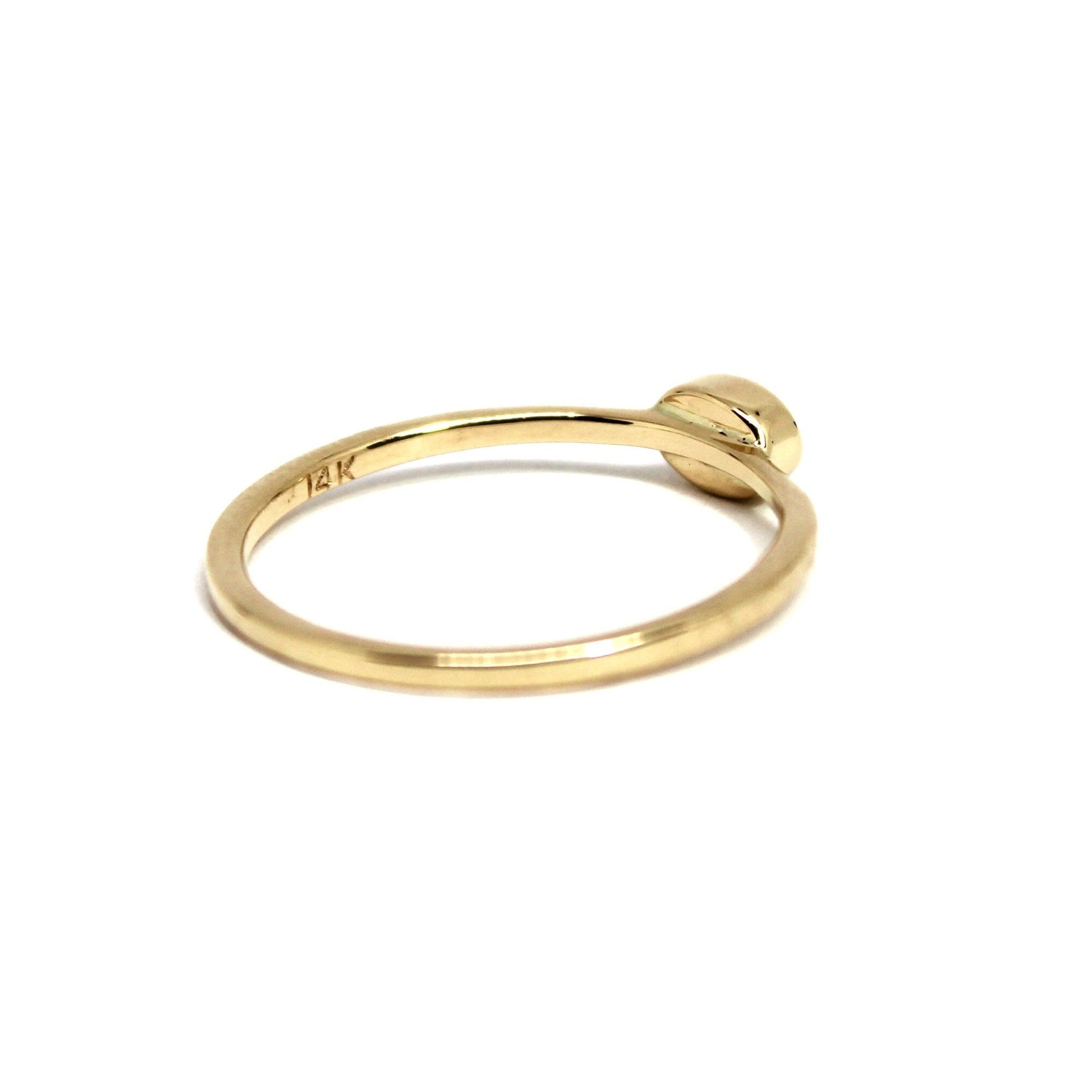 14k Gold Citrine Cabochon Ring: November Birthstone