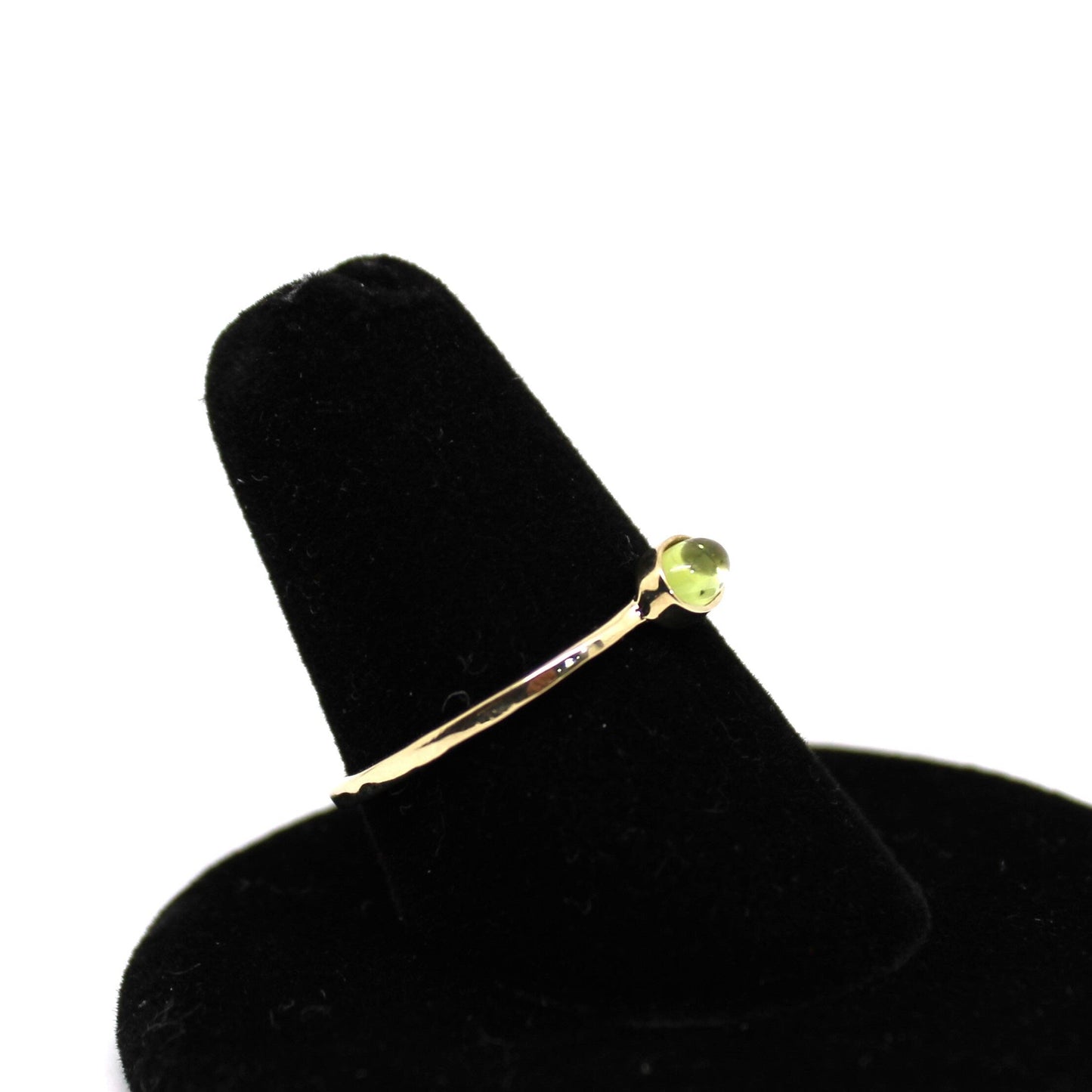 14k Gold Peridot Cabochon Ring: August Birthstone Jewelry