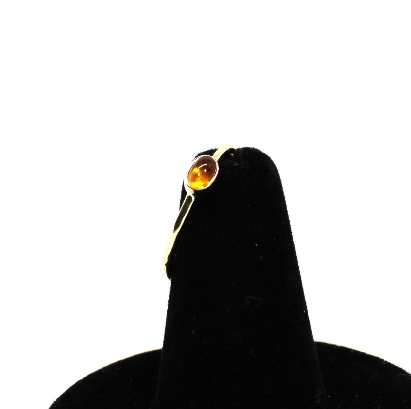 14k Gold Citrine Cabochon Ring: November Birthstone