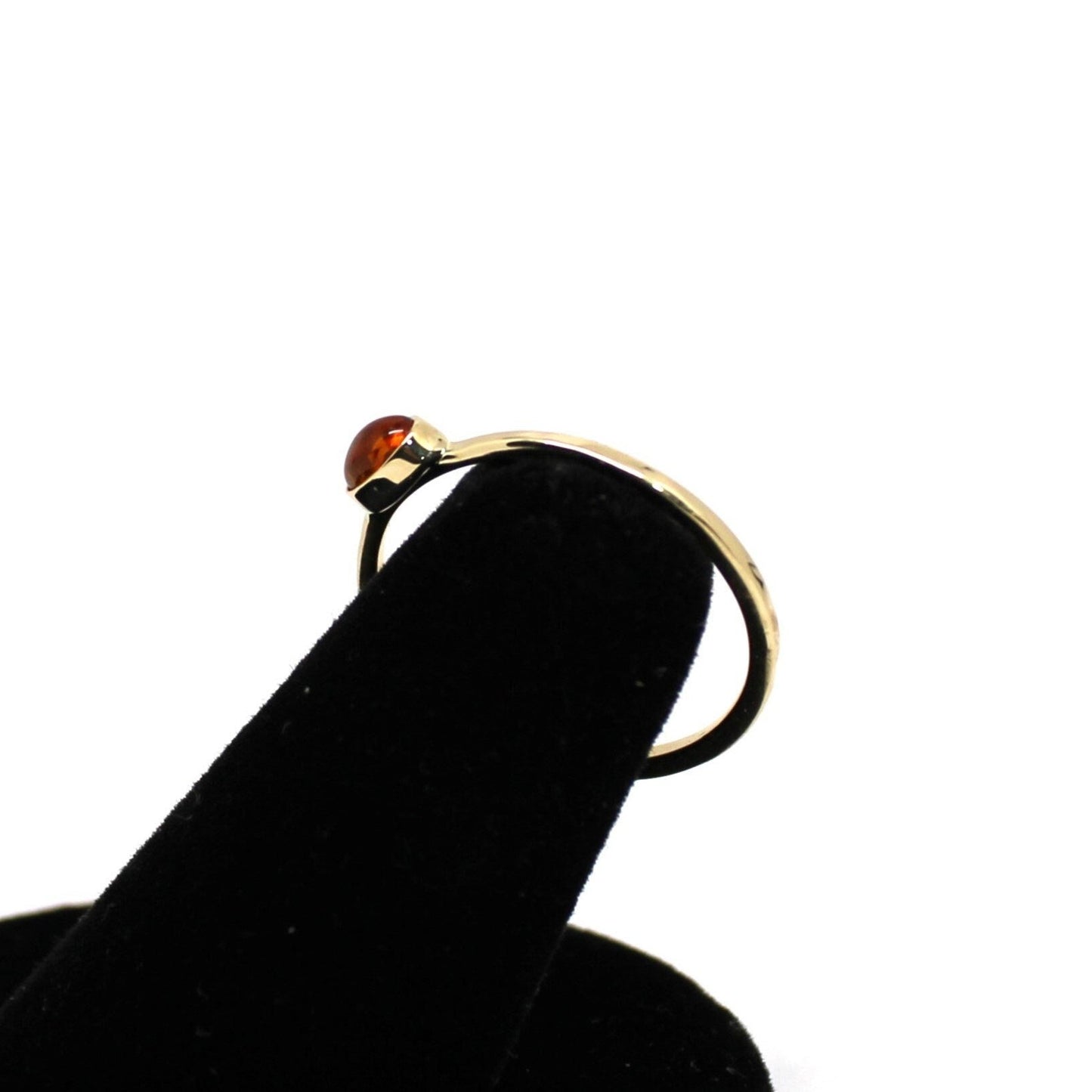 14k Gold Citrine Cabochon Ring: November Birthstone